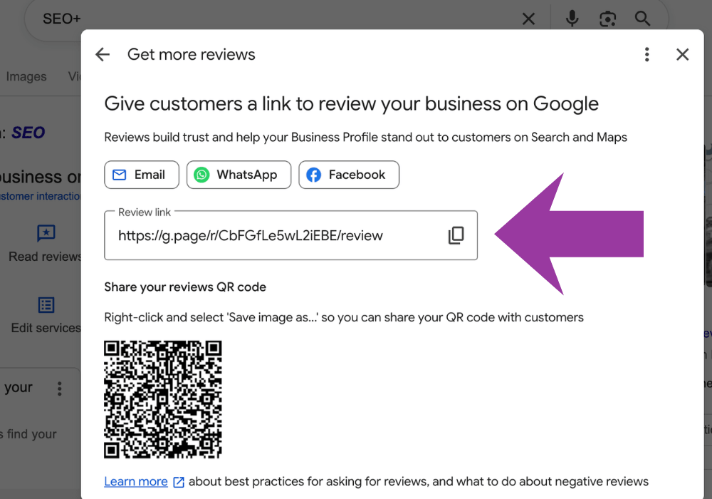 Google reviews link